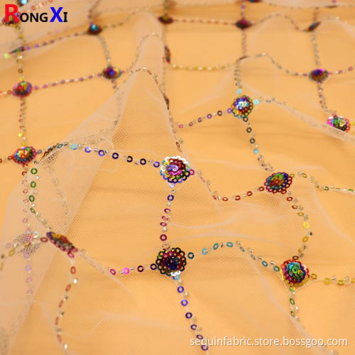 3mm New Design Gold Sequin Imbroidered Fabric